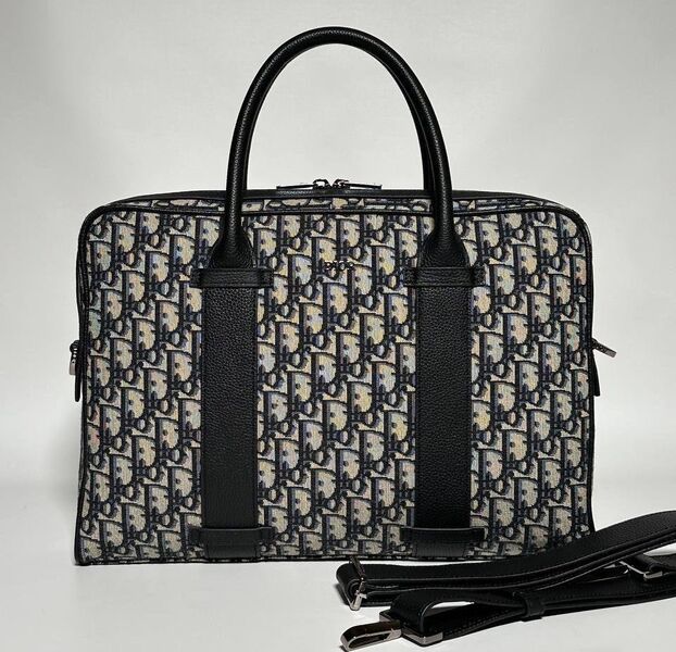 Мужской портфель Christian Dior мужской кожа черный 132091
