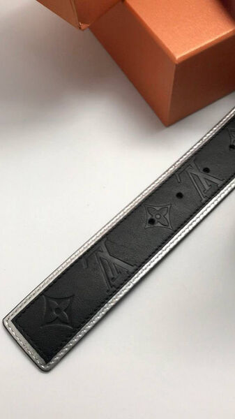 Мужской ремень Louis Vuitton мужской кожа черный 100979-7