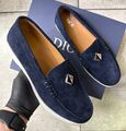 Мужские лоферы Christian Dior мужской замша темно-синий 145464