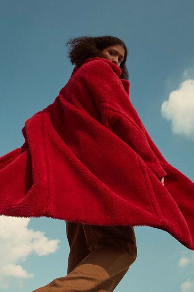 Шуба Max Mara женский бордовый 91278-2