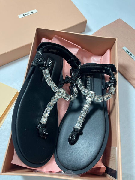 Сандалии Miu Miu женский кожа черный 149564-2