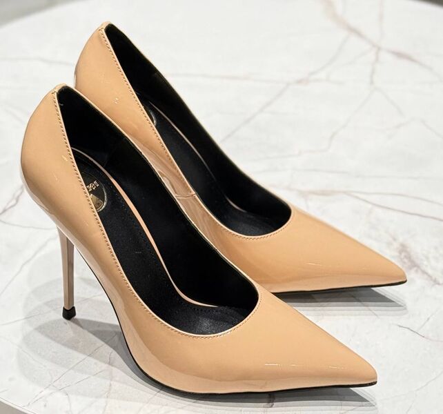 Туфли Saint Laurent женский кожа бежевый 174012