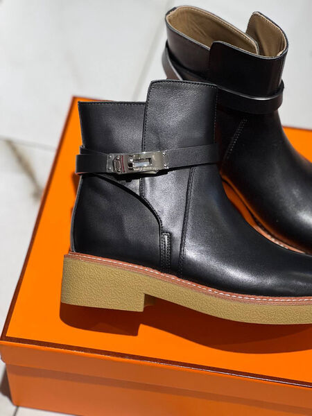 Ботинки Hermès женский кожа черный 134303-3