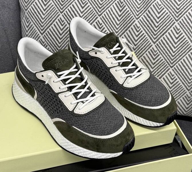 Мужские кроссовки Zegna мужской текстиль графитовый 192082