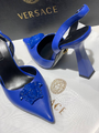 Босоножки Versace женский кожа синий 12905-4