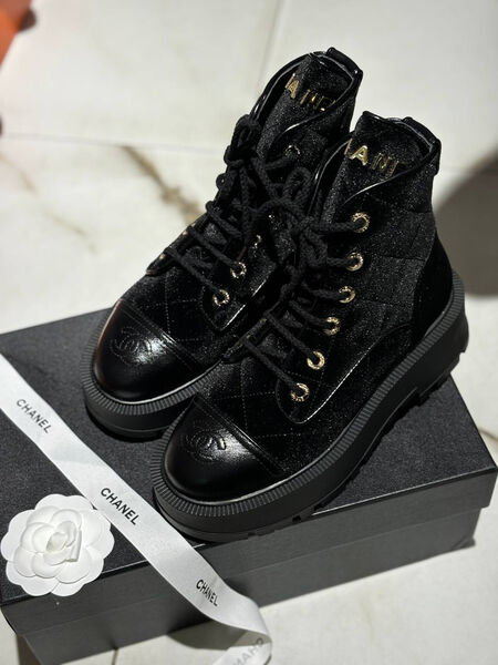 Ботинки Chanel женский замша черный 159793-2