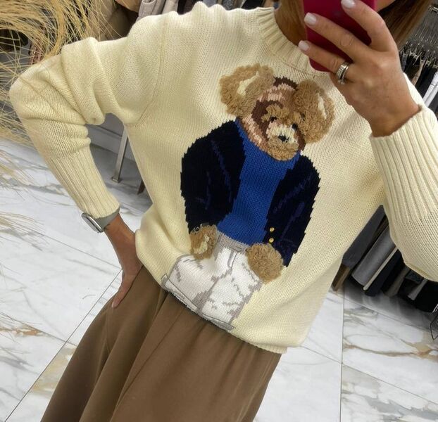Свитер Ralph Lauren женский вязаная ткань белый 129125