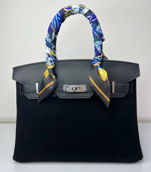 Сумка Hermès Birkin 30 женский замша черный 140089