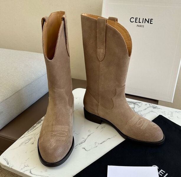 Сапоги Celine женский замша бежевый 164852