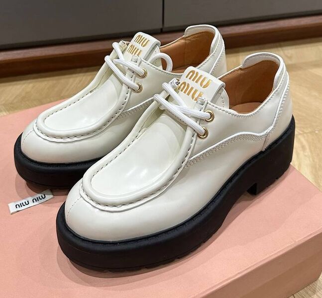 Ботинки Miu Miu женский кожа белый 128203