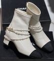 Ботильоны Chanel женский кожа белый 161850-1