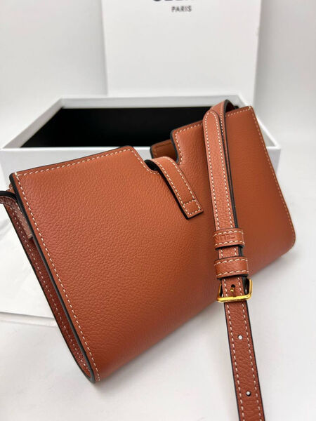 Сумка Celine женский кожа бежевый 179691-3