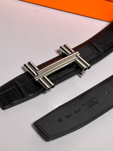 Мужской ремень Hermès мужской кожа черный 152921-4