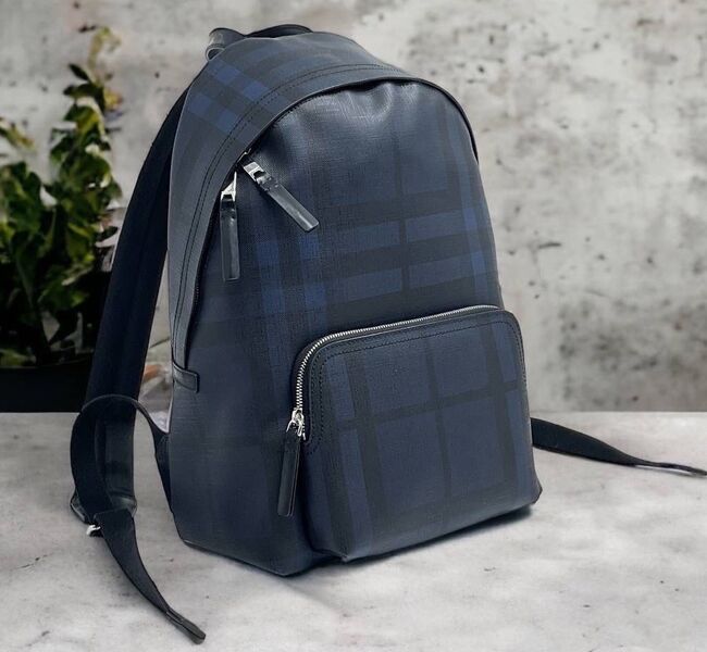 Мужской рюкзак Burberry мужской кожа синий 121516