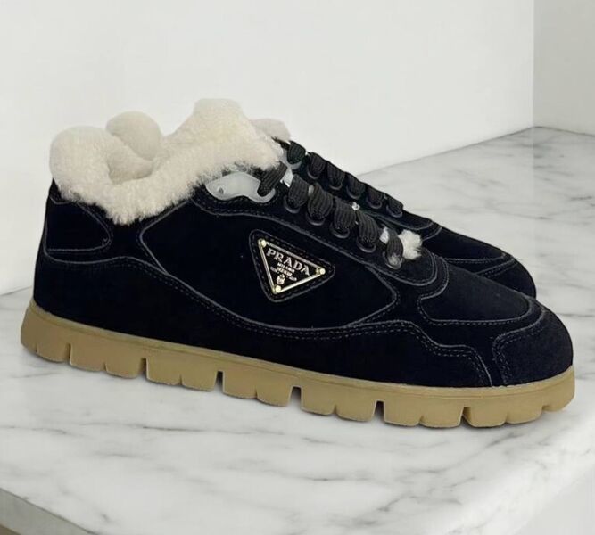 Кеды Prada женский замша черный 164928