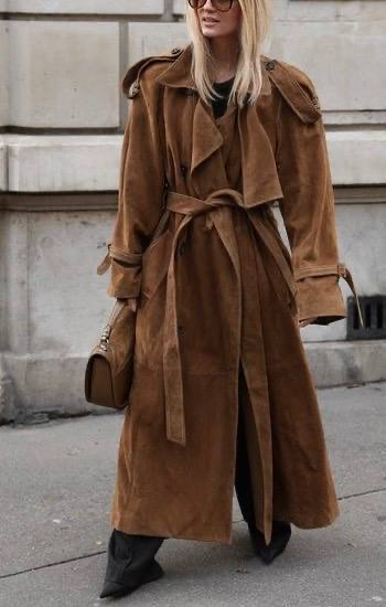 Пальто Saint Laurent женский замша 198982