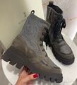 Ботинки Brunello Cucinelli женский текстиль болотный 125772-1
