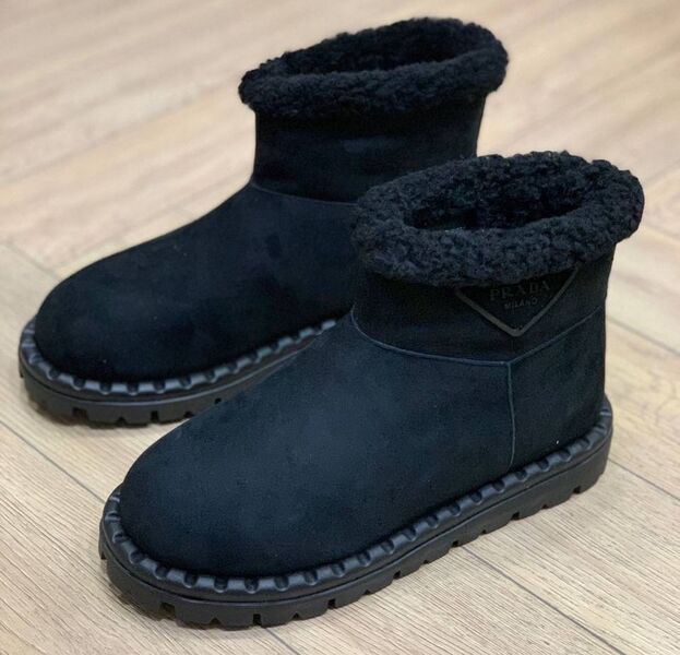 Угги Prada женский замша черный 131151