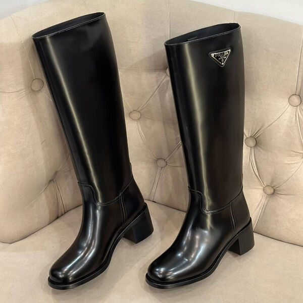Сапоги Prada женский кожа черный 127498-2