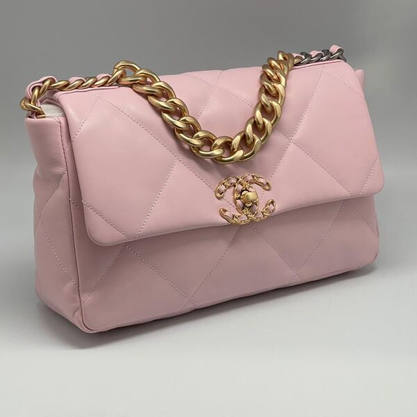 Сумка Chanel 19 ( 30 см) женский кожа розовый 73612
