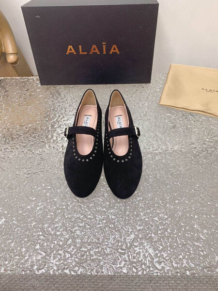 Балетки Alaïa женский замша черный 127006-3