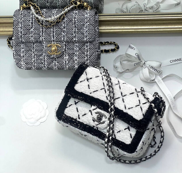 Сумка Chanel женский твид графитовый 144500-9