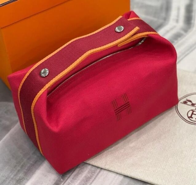 Косметичка Hermès женский текстиль бордовый 138869