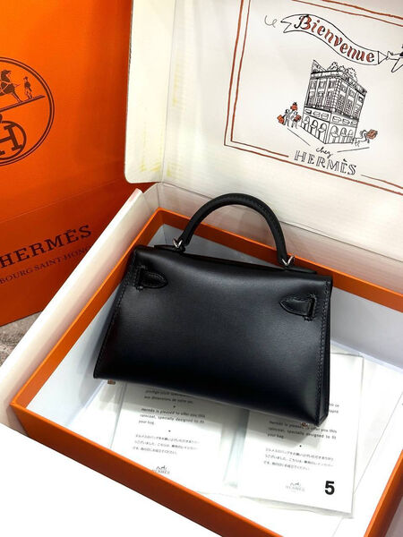 Сумка Hermèskelly Mini женский кожа черный 135068-3