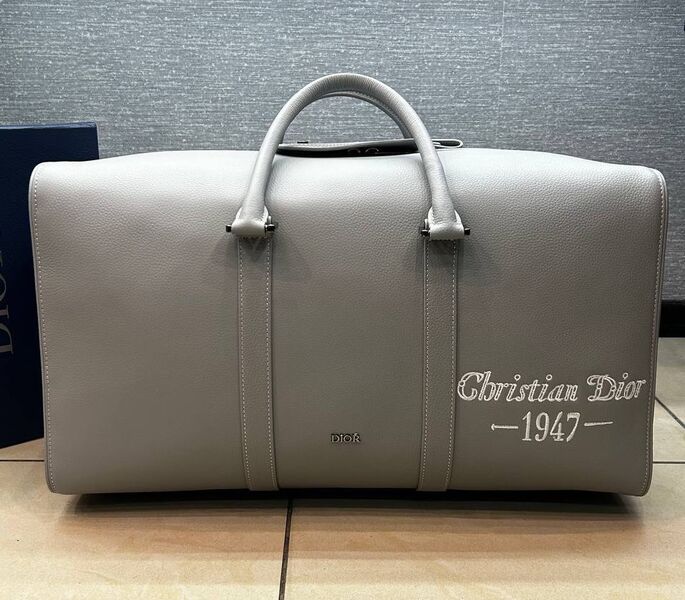 Дорожная сумка Christian Dior мужской кожа графитовый 143204