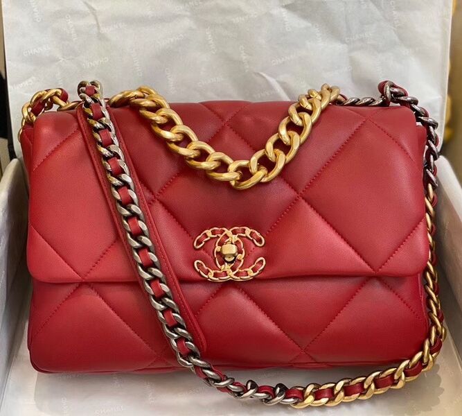 Сумка Chanel (30 см) женский кожа бордовый 73562