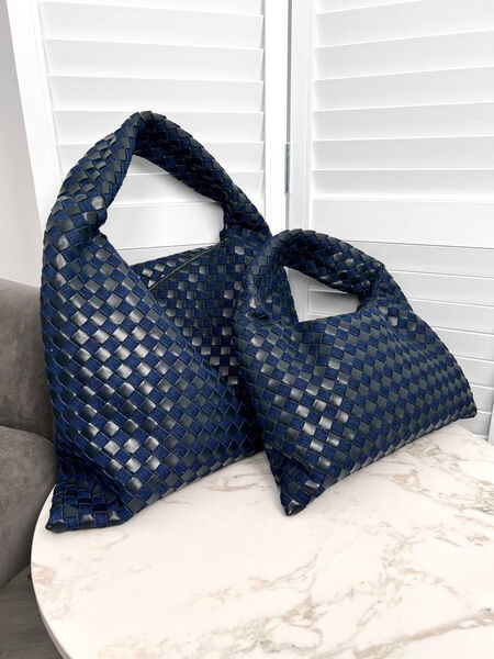 Сумка Bottega Veneta Small Hop женский кожа синий 170356-3