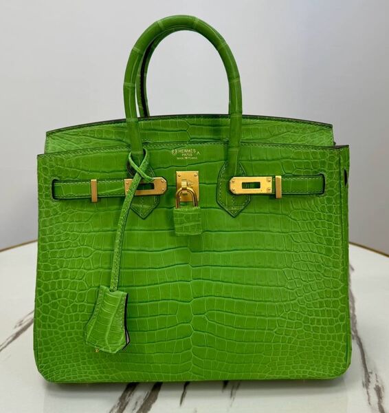 Сумка Hermès Birkin 25 женский кожа болотный 162970