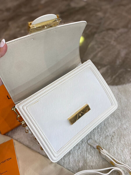 Сумка Louis Vuitton Dauphine Mm женский кожа белый 97016-3