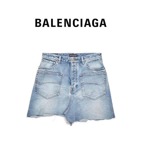 Шорты Balenciaga женский джинса бирюзовый 119514-4