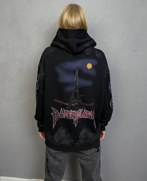 Мужское худи Balenciaga мужской черный 132137-3