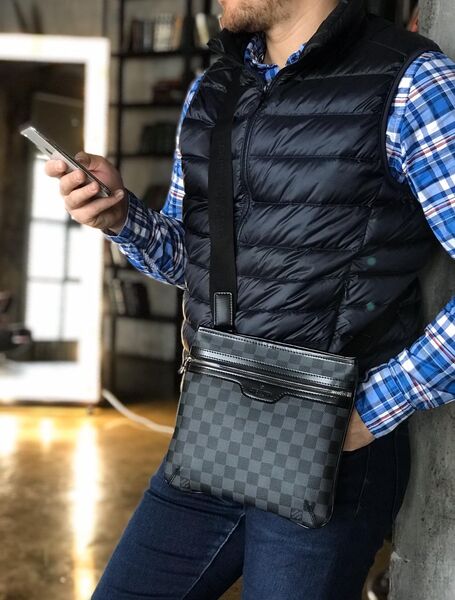 Мужская сумка мессенджер Louis Vuitton мужской канва графитовый 76104-2