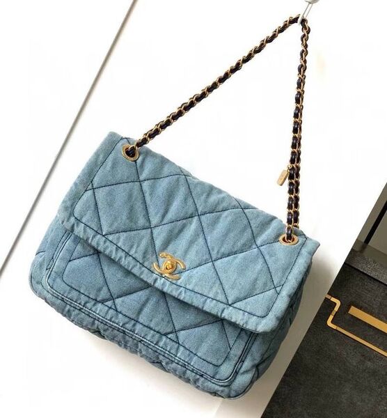 Сумка Chanel женский текстиль бирюзовый 192108