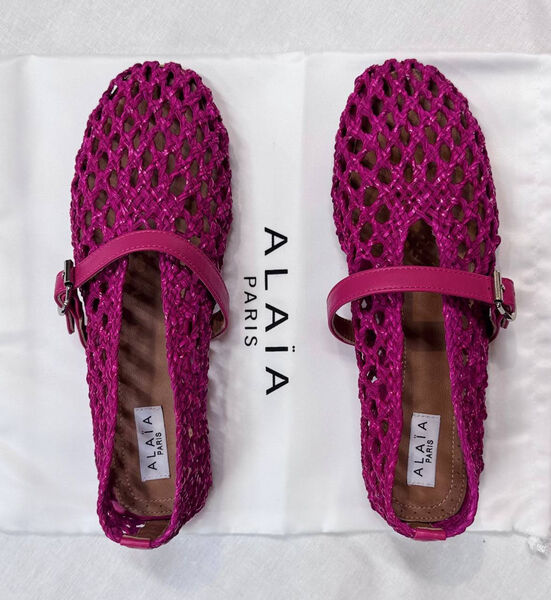 Балетки Alaïa женский кожа бордовый 188492-3