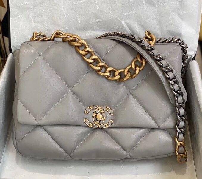 Сумка Chanel (30см) женский кожа графитовый 73580