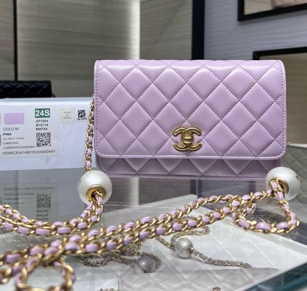Сумка Chanel Mini женский кожа фиолетовый 150585