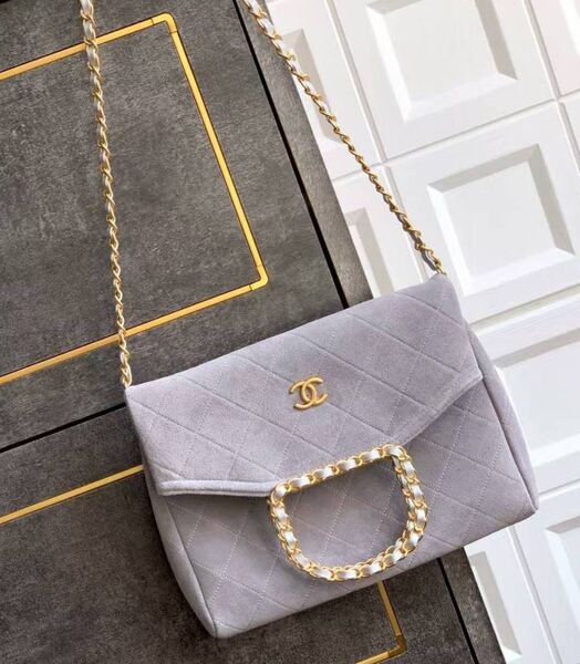 Сумка Chanel женский замша графитовый 199646