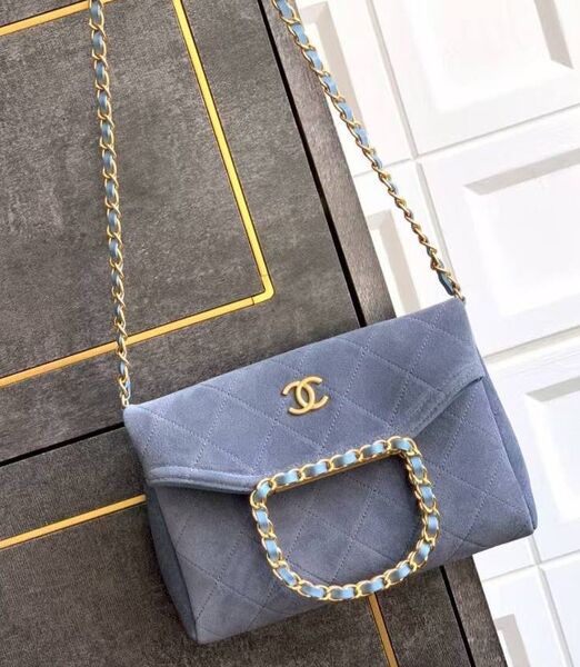 Сумка Chanel женский замша синий 199647