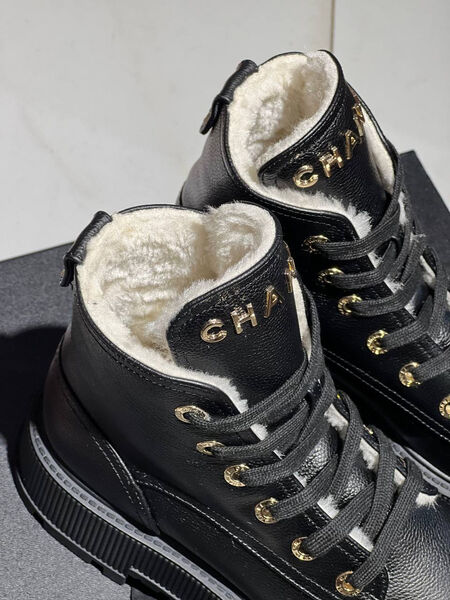 Ботинки Chanel женский кожа черный 130445-4