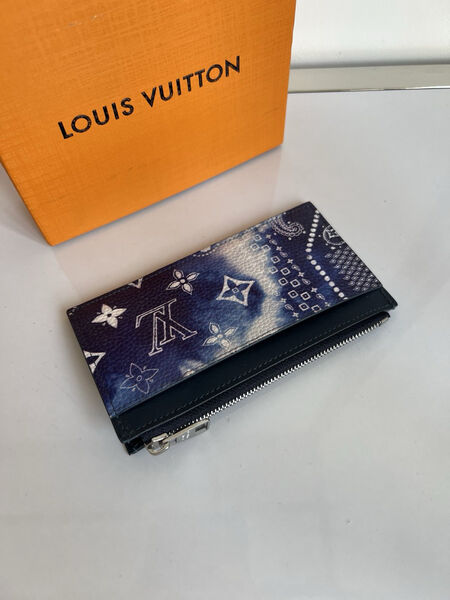 Визитница Louis Vuitton мужской кожа синий 149881-2