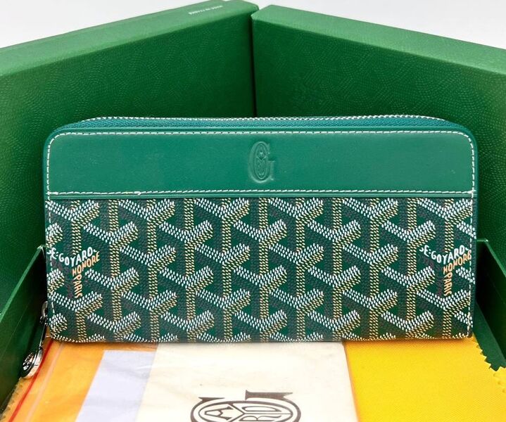 Кошелек Goyard женский кожа болотный 172689