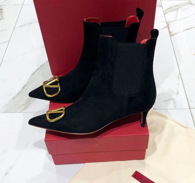 Ботильоны Valentino женский замша черный 13349