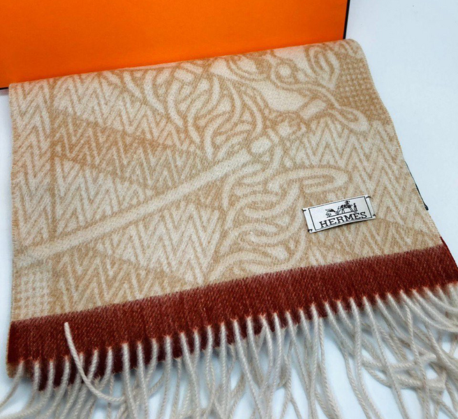 Мужской шарф Hermès мужской бежевый 54208