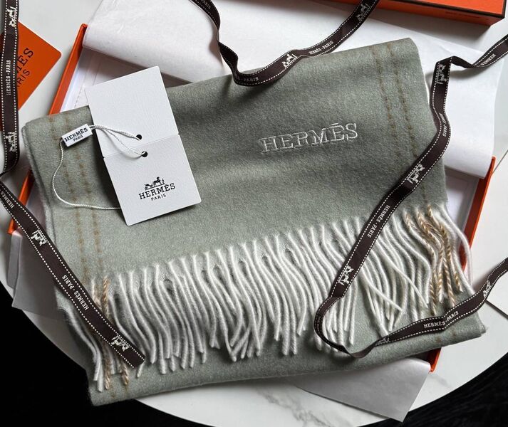 Мужской шарф Hermès мужской графитовый 169882