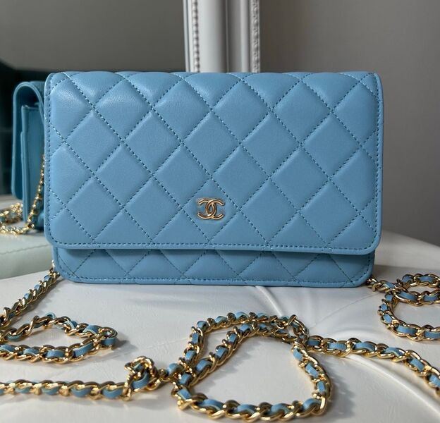 Сумка Chanel Mini женский кожа бирюзовый 143083