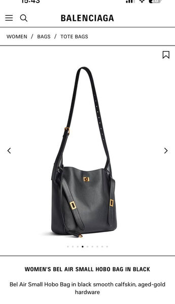 Сумка Balenciaga Bel Air Small женский кожа черный 174092-2